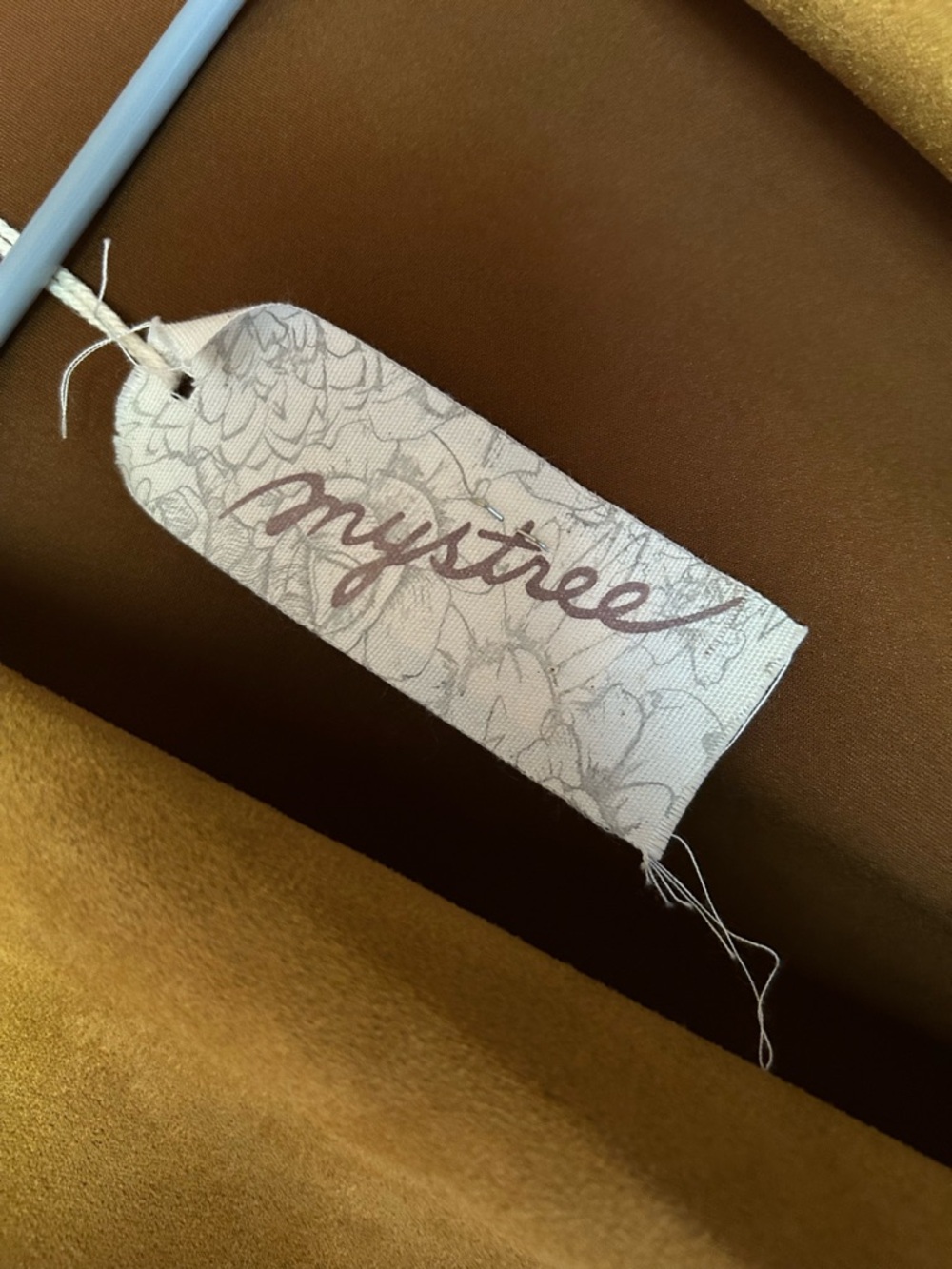 Mystree Mustard Open-Front Suede Trench Coat - Picture 7 of 8